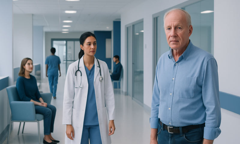 Can Shingles Kill You? Causes, Explanations, and Next Steps 5 Doctor and patient in hospital corridor with waiting patients.