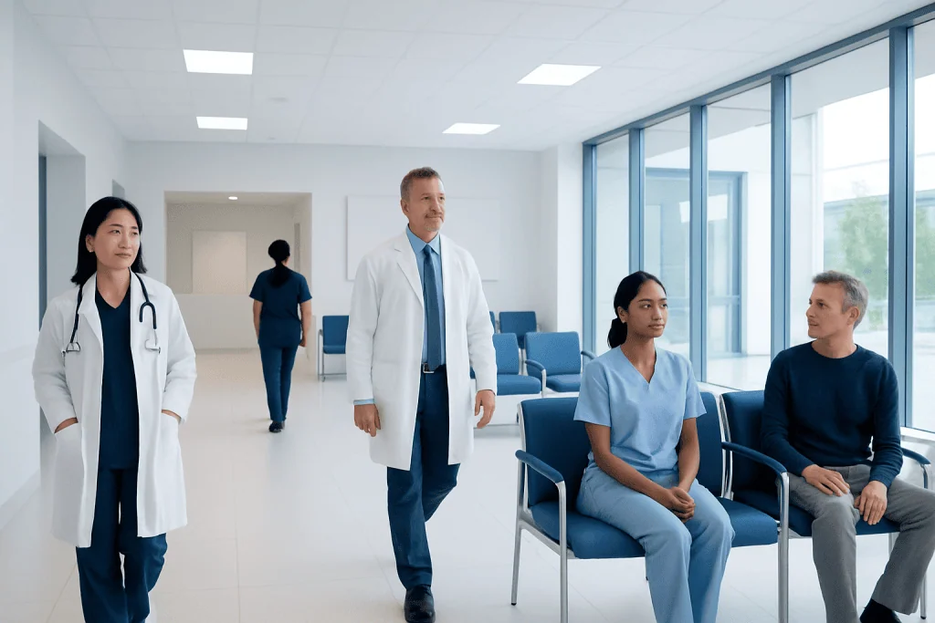 Can You Eat Tofu Raw? Causes, Explanations, and Next Steps 1 Medical team and patients in a modern hospital waiting area.