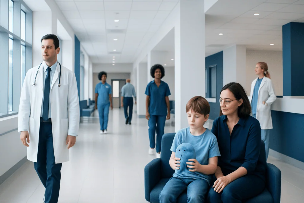 Toys to Reduce Stress: What Patients Need to Know 1 Child holding a stress-relief toy in a hospital waiting area.