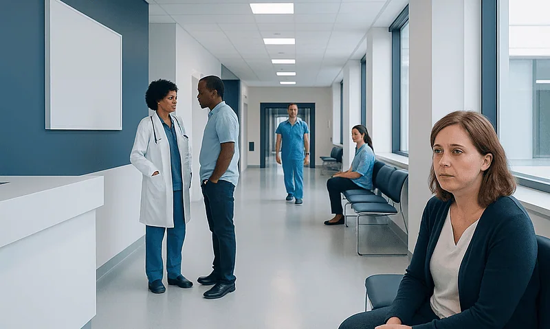 Can you get a pink eye from farts: Common Causes, Warning Signs, and When to See a Doctor 1 Hospital corridor with doctors and patients, healthcare environment.