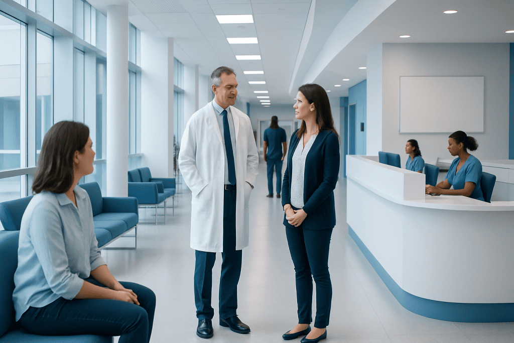 Do Spices Expire? A Doctor-Reviewed Answer 1 Doctor talking to a patient in a hospital corridor with staff in the background.