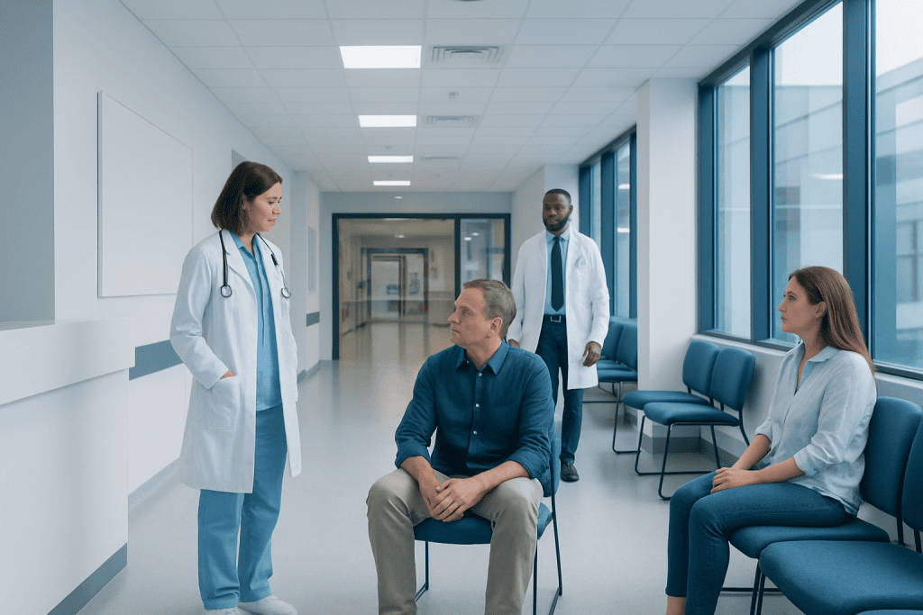 Steroids for Bronchitis: Early Signs, Risk Factors, and How It Is Treated 1 Doctors discussing patient care in a hospital corridor.