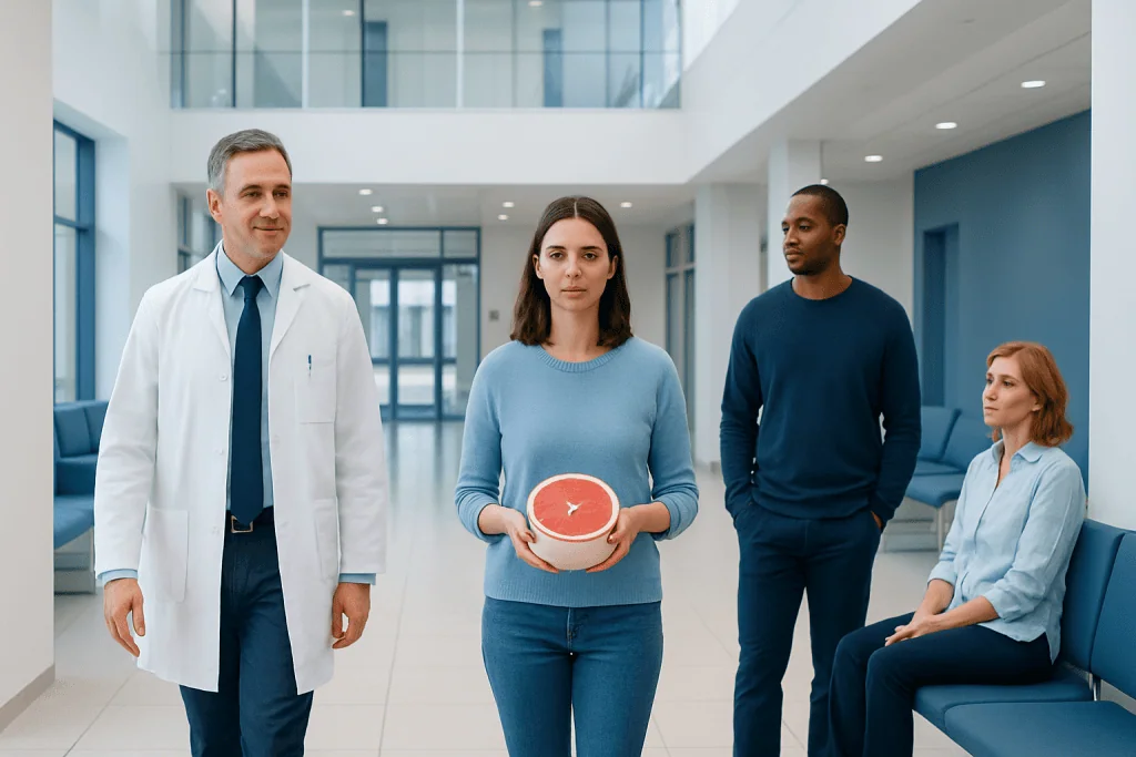 Grapefruit liver detox: A Complete Medical Guide for Patients 1 Medical professional explains grapefruit liver detox to patients in hospital.