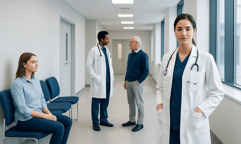 Does Greek Yogurt Have Lactose? Causes, Explanations, and Next Steps 12 Medical team in hospital corridor with patient and doctors.
