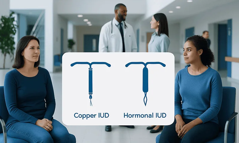Comparison of Copper IUD and Hormonal IUD for birth control options.