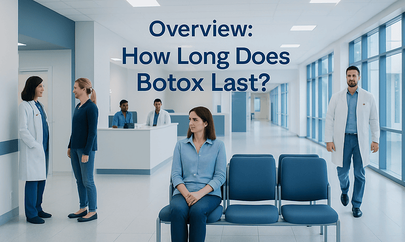 How Long Does Botox Last? Causes, Explanations, and Next Steps 6 Medical consultation room with healthcare professionals and patient for Botox discussion.