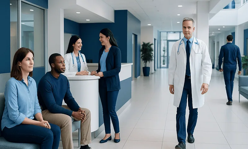Medical consultation at Acibadem Hospital with healthcare professionals.