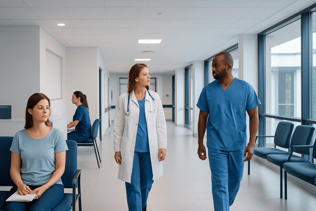 How Much Protein in Chicken Breast? Causes, Explanations, and Next Steps 1 Healthcare professionals and patients in a hospital corridor.