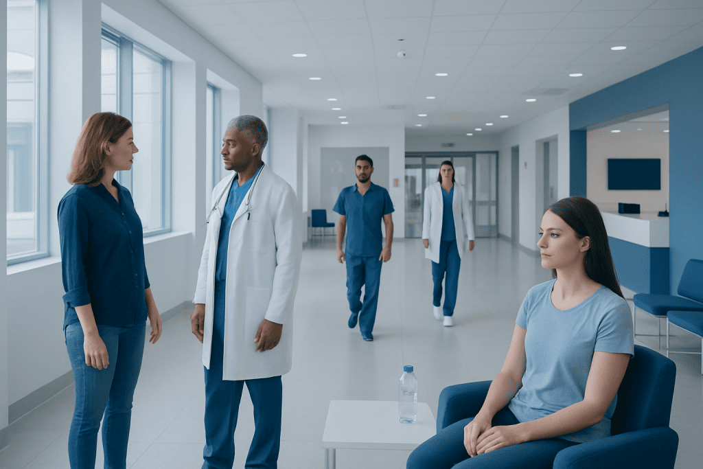 How Much Water to Drink? Here Is What the Evidence Says 1 Medical team discussing patient care in a modern hospital corridor.