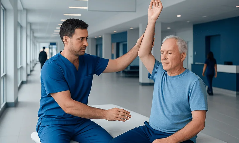 Understanding Physical Therapy for Rotator Cuff Issues: A Complete Patient Guide 11 Physical therapy session for rotator cuff rehabilitation at Acibadem Hospital.