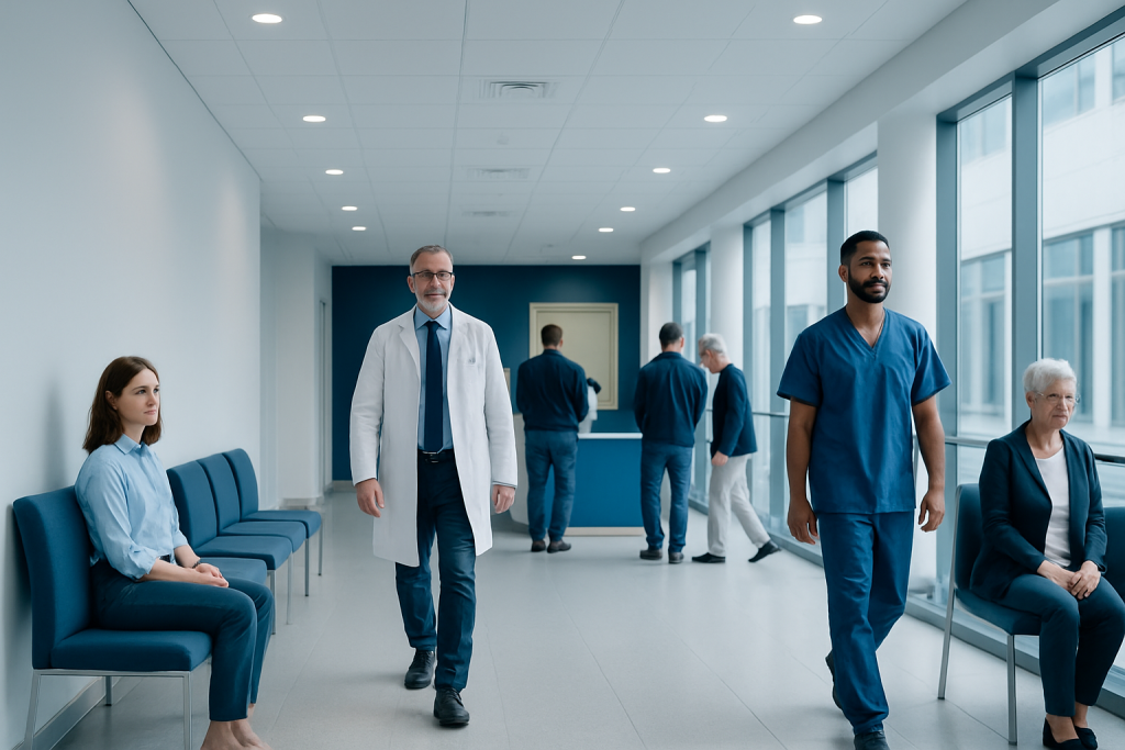 How Long Does Xanax Take to Kick in? Here Is What the Evidence Says 1 Medical staff and patients in a modern hospital corridor.