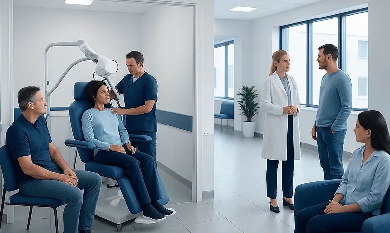 Medical consultation and neuromodulation treatment at Acibadem Hospitals Group.