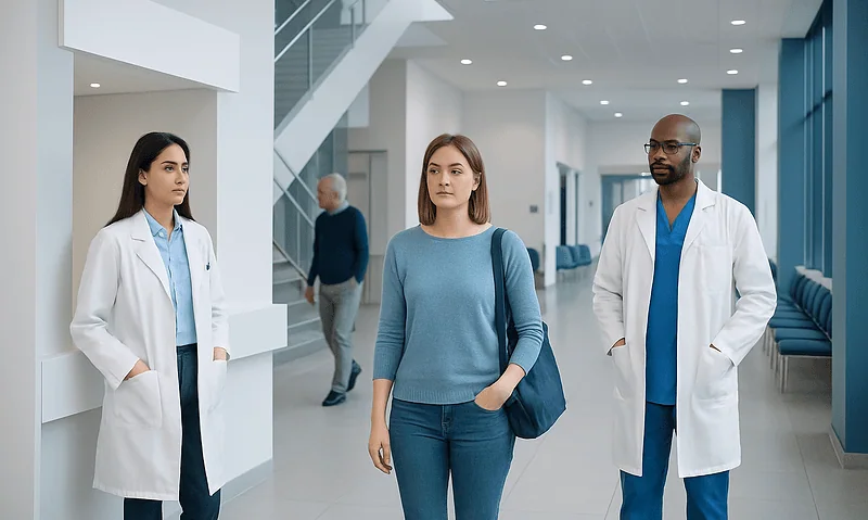 Baking Soda for Hair — Explained by Medical Evidence, Not Myths 6 Patients and doctors in a modern hospital corridor.