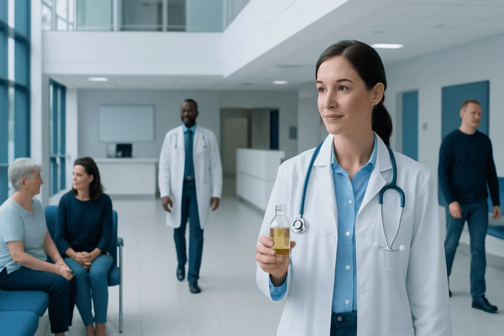 Is Castor Oil Good for Skin? Causes, Explanations, and Next Steps 1 Female doctor holding a glass of water in a hospital corridor.
