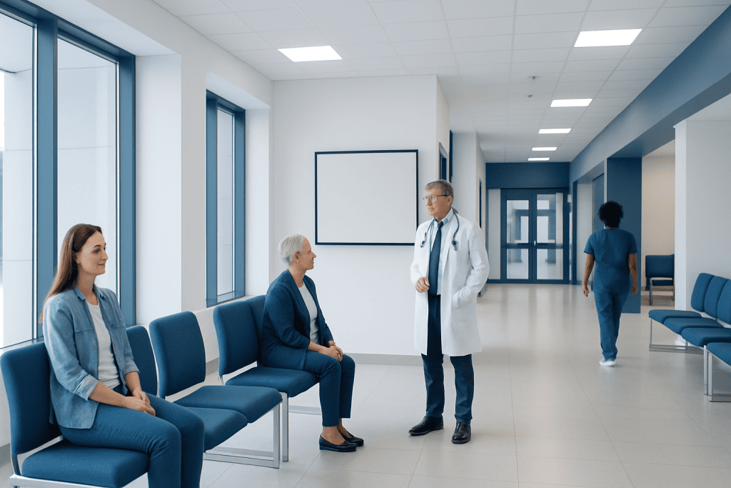Can You Take Ibuprofen with Prednisone? Causes, Explanations, and Next Steps 1 Medical consultation in a modern hospital corridor with patients and doctor.