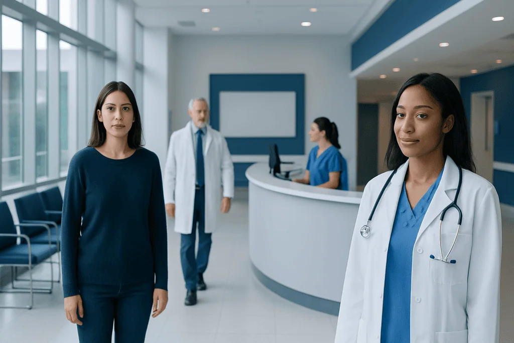 Can You Take Tylenol with Prednisone? Causes, Explanations, and Next Steps 1 Healthcare professionals and patient in a modern hospital lobby.