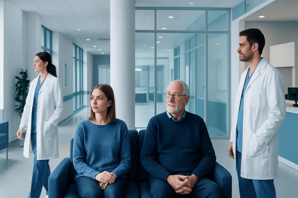 Is Sparkling Water Good for You? A Doctor-Reviewed Answer 1 Patients waiting in a hospital corridor with medical staff nearby.