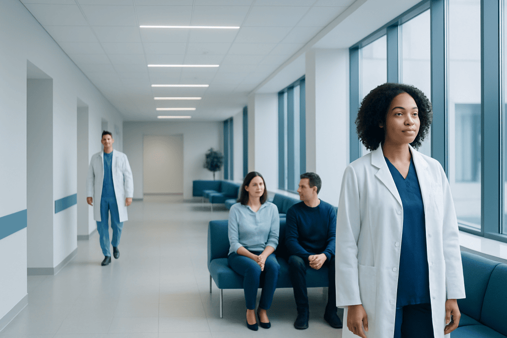 Whole Grain Bread for Avocado Toast: A Complete Medical Overview 1 Healthcare professionals and patients in a modern hospital corridor.