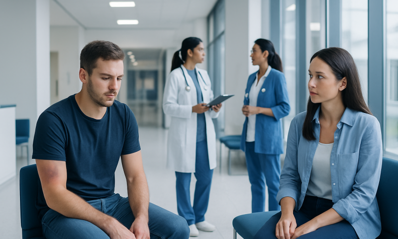 Patient in consultation with healthcare professionals at Acibadem Hospital.