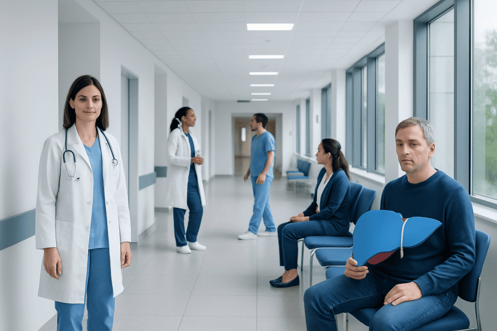 Food Supplement for Liver: What the Clinical Research Actually Says 1 Medical consultation in hospital corridor with doctors and patients.