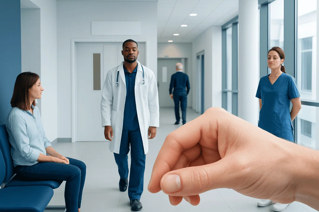 Myxoid Cyst — Explained by Medical Evidence, Not Myths 1 Medical consultation in hospital corridor with doctor and patient.