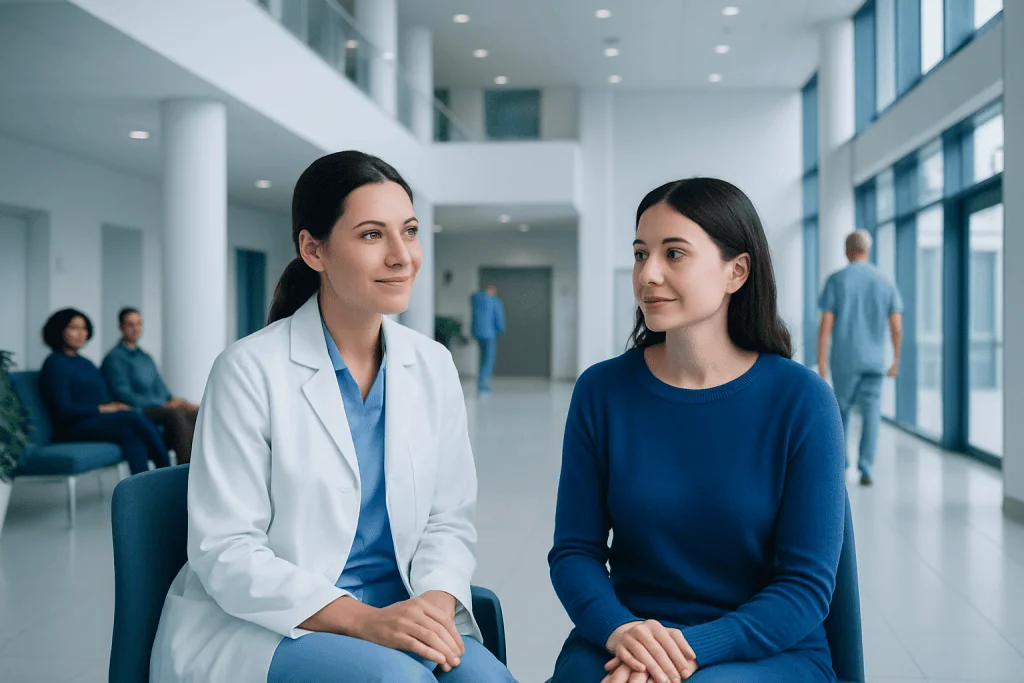 Skincare Routine: A Complete Medical Overview 1 Medical consultation at Acibadem Hospital with healthcare professionals and patient.