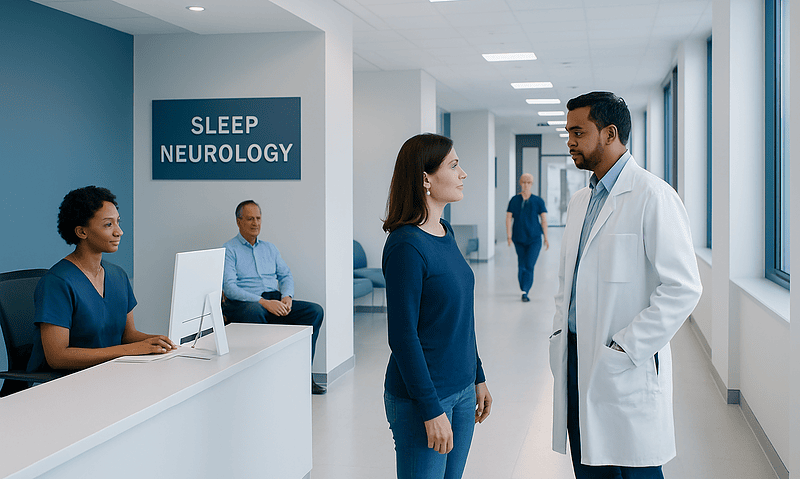 Patients consulting a sleep neurology specialist at Acibadem Hospitals Group.