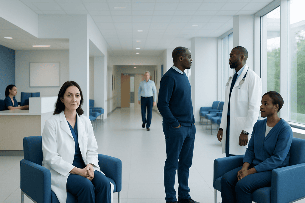 Sternberg Cell: An Evidence-Based Guide for Patients 1 Medical professionals and patients in a hospital waiting area.
