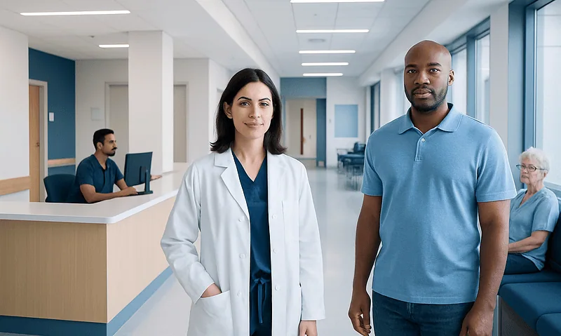 A1C Levels: Normal Ranges, High and Low Results Explained 12 Healthcare professionals in a modern hospital corridor with patients in the background.