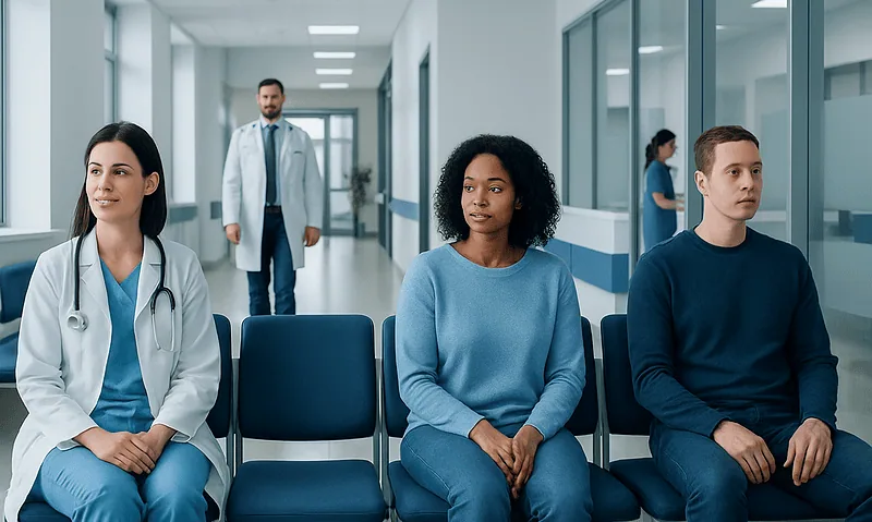 How to Get Caffeine Out of Your System? Here Is What the Evidence Says 9 Patients waiting in a hospital corridor with medical staff nearby.