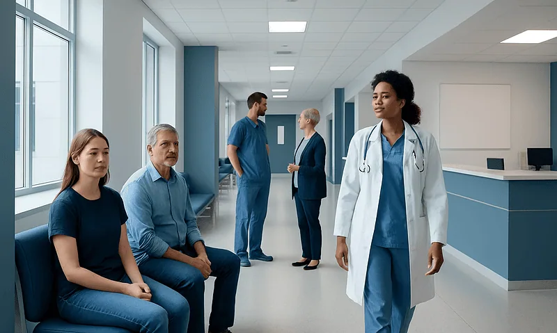 Ais Androgen: What Patients Need to Know 6 Medical staff and patients in a hospital corridor at Acibadem Hospitals Group.