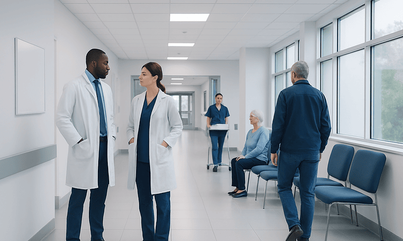 ALP (Alkaline Phosphatase) Blood Test: What Low and High Levels Mean — and What to Do Next 12 Doctors and patients in a hospital corridor at Acibadem Hospitals Group.