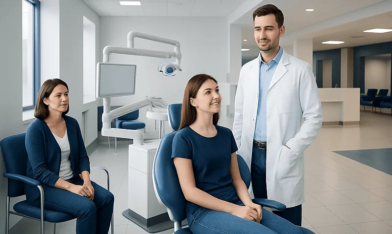 Orthodontist: A Complete Medical Overview 2 Dentist and patients in a modern dental clinic setting.
