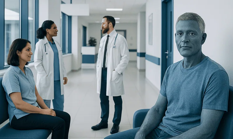Medical consultation at Acibadem Hospital with doctors and patient in a modern clinic.