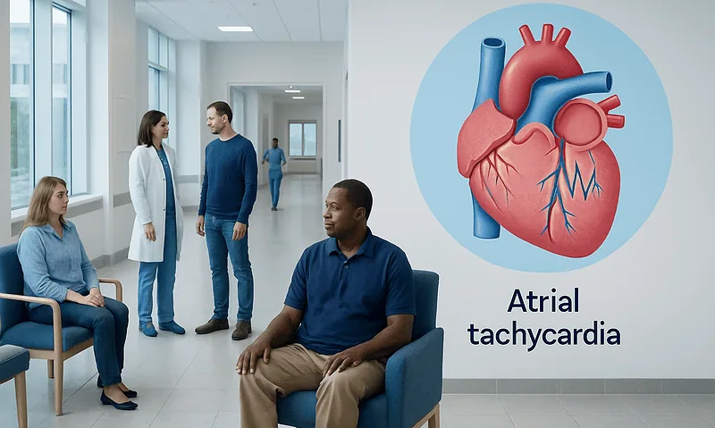 Patient consultation about atrial tachycardia at Acibadem Hospital.