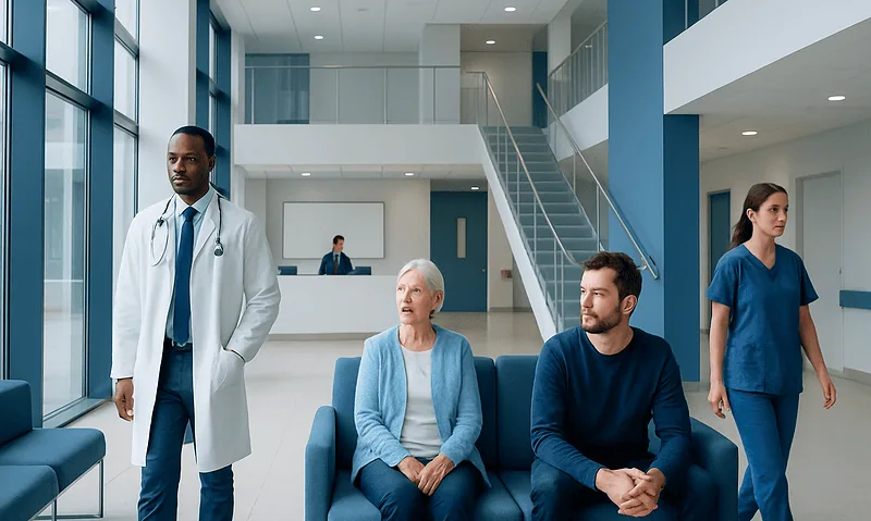 Bilirubin Blood Test: What Low and High Levels Mean — and What to Do Next 10 Hospital waiting area with medical staff and patients at Acibadem Hospitals Group.