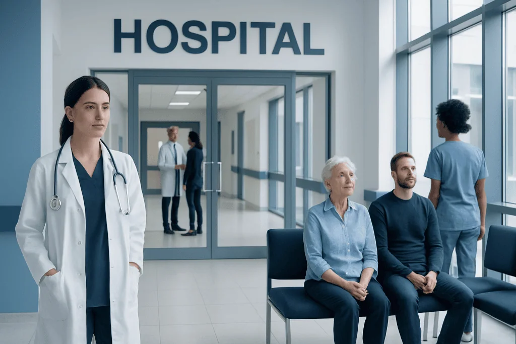 Bisacodyl: An Evidence-Based Guide for Patients 1 Healthcare professionals and patients in a hospital waiting area.