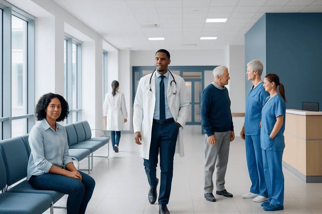 Black Eyed Peas Nutrition: Benefits, Risks, and Safe Use 1 Diverse medical team and patients in hospital corridor.