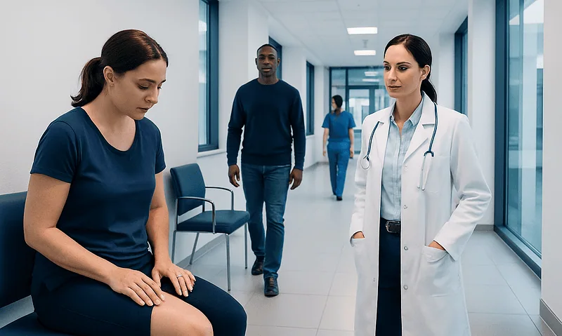 Medical consultation at Acibadem Hospital with healthcare professionals and patient.