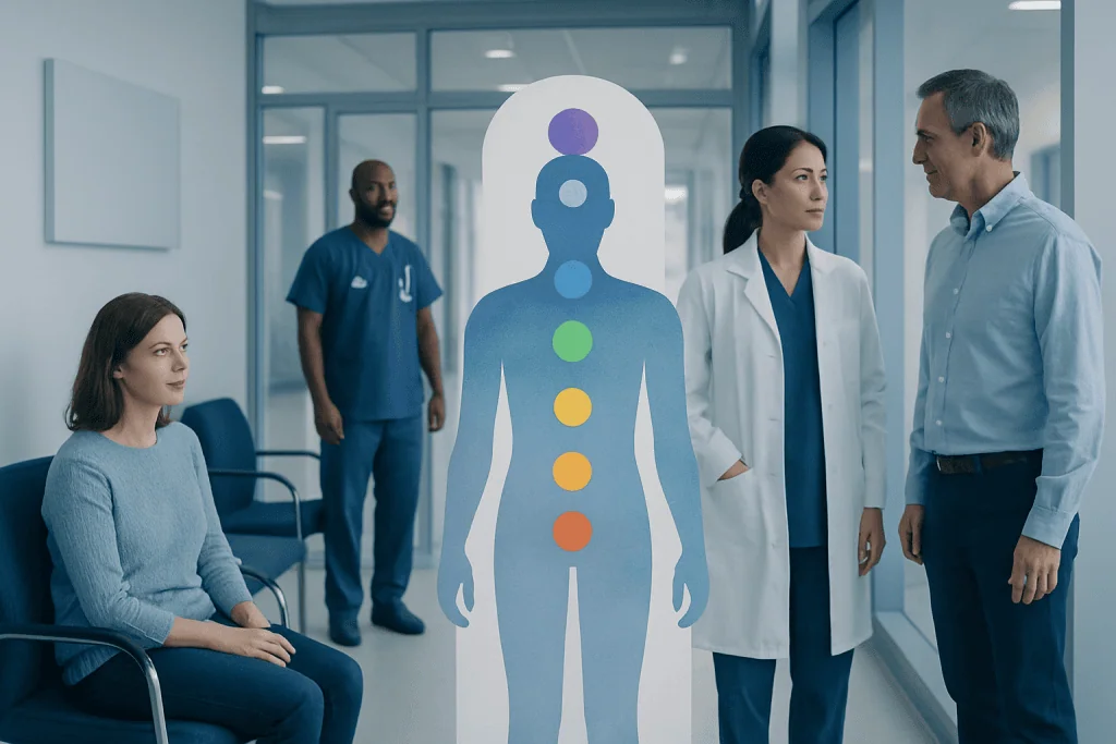 Chakras: A Complete Medical Overview 1 Medical professionals discuss chakras and holistic health in a hospital setting.