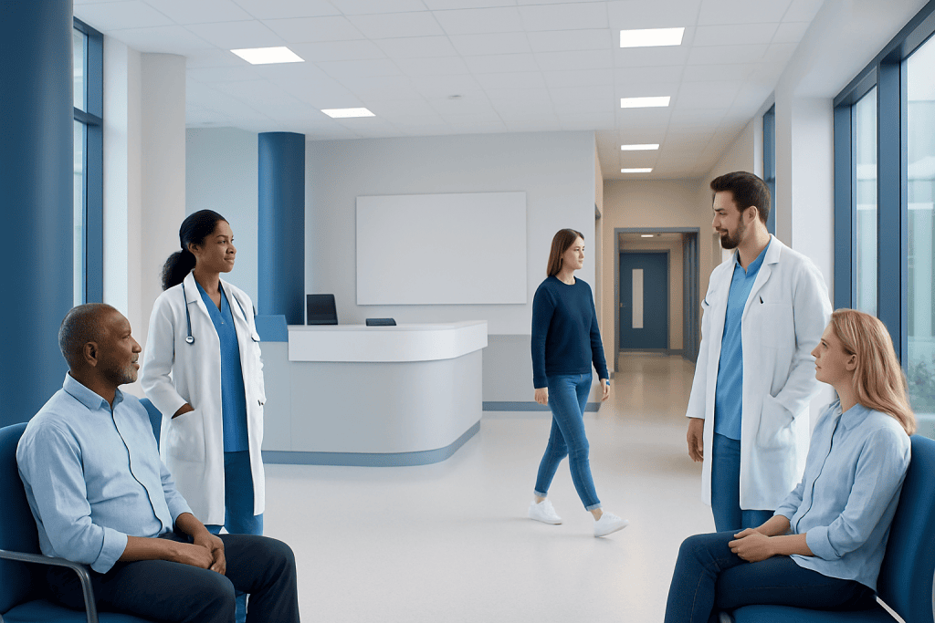 Is Claritin an Antihistamine? Here Is What the Evidence Says 1 Medical team consulting patients in a modern hospital waiting area.