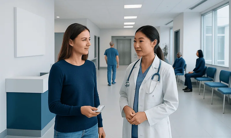 Control Pregnancy Pills Explained: Causes, Management, and When to See a Doctor 10 Patient consulting with a doctor in a hospital corridor.