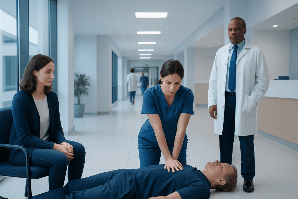 How to Perform Cpr? Here Is What the Evidence Says 1 Medical team performs CPR on patient in hospital corridor.