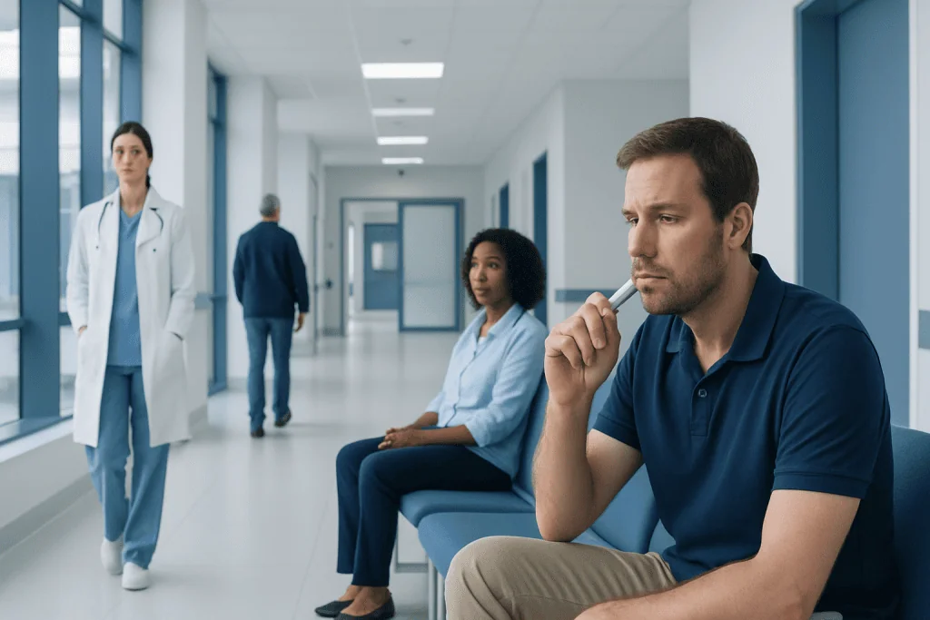 Side Effects Electronic Cigarettes: A Doctor-Reviewed Guide to Uses and Safety 1 Patient waiting in hospital corridor with medical staff nearby.