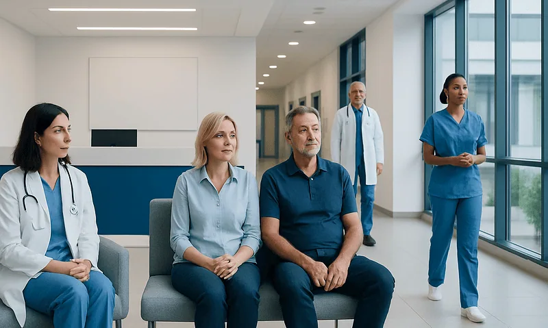 Medical team attending a patient consultation at Acibadem Hospital.