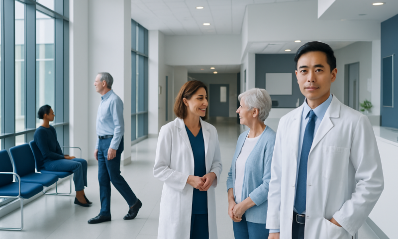 Free T3 Blood Test: What Low and High Levels Mean — and What to Do Next 6 Medical team and patients in a hospital corridor at Acibadem Hospitals Group.