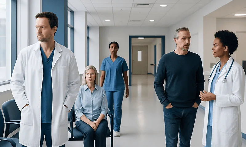 GGT Blood Test: What Low and High Levels Mean — and What to Do Next 11 Medical team in hospital corridor discussing patient care and treatment.