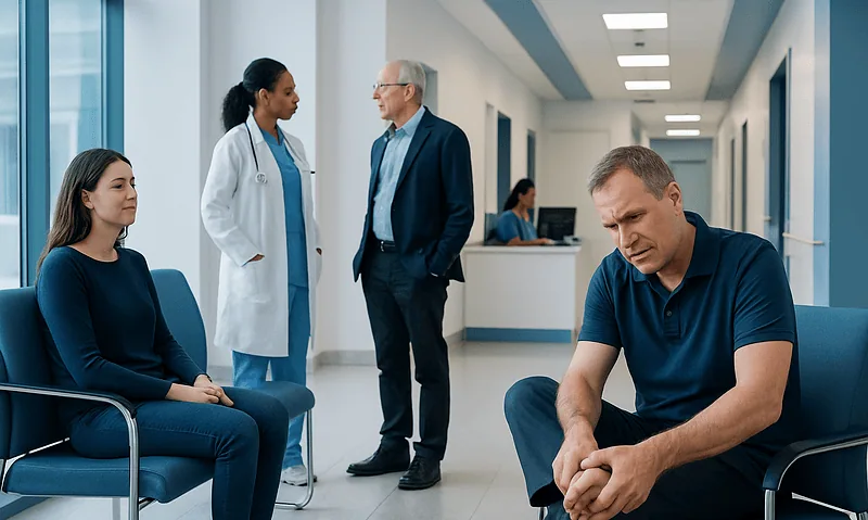 Patient consultation at Acibadem Hospital with medical staff and doctor.