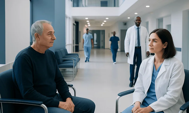 Graft vs Host Disease: Key Differences and How Doctors Tell Them Apart 18 Doctor consulting with an elderly patient in a hospital corridor.