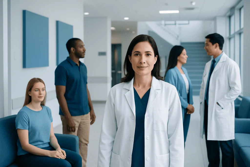 Gut Health Probiotics: A Complete Medical Overview 1 Medical team at Acibadem Hospital discussing patient care in a modern facility.